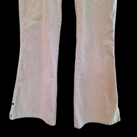 Y2K Abercrombie & Fitch Flared Corduroy Jeans Pants Side Slit Zip Pockets size 8 - Picture 7 of 16